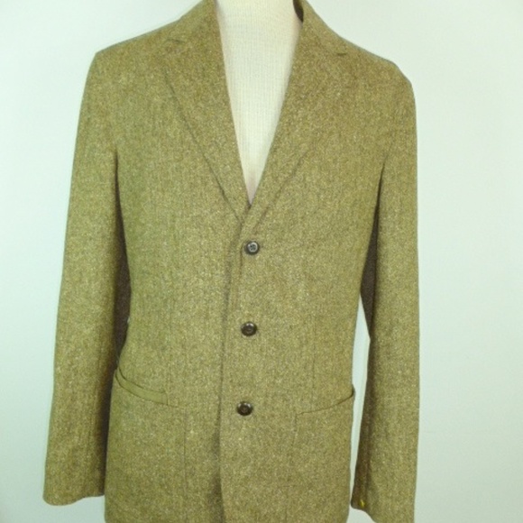 TOMMY BAHAMA Island soft BROWN WOOL SILK TWEED 3 button jacketblazer M